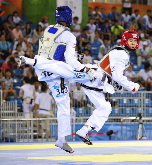 包含韩国跆拳道选手力压群雄，夺得胜利的词条